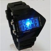 Stealth Black Bomber Multi Colour Digital Display Mens LED W