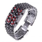 Digital Lava Style Red LED Faceless Watch For Women