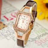 fashion leather strap quartz watch,lady crystal wrist watche