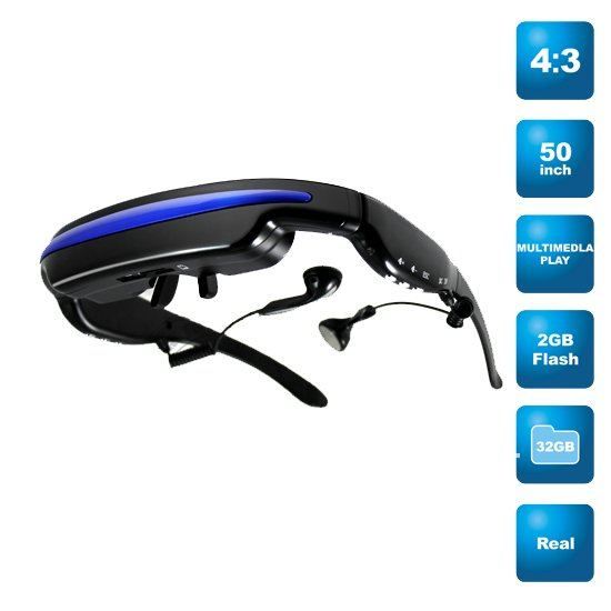 Wholsale 2GB 52" MP4 MP5 player Portable Video Glasses Eyewe