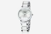 Women's fashion KIMIO Brand Watch,white Ceramic Stainless St