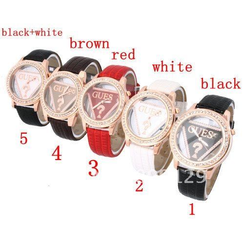 New Fashion Transparent Gold Edge Famous Brand WristWatch Le